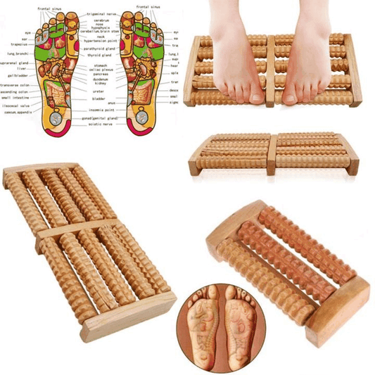 Wooden Foot Massager Roller for Pain Relief & Relaxation | Stress Relief Manual Foot Therapy Massager 👣
