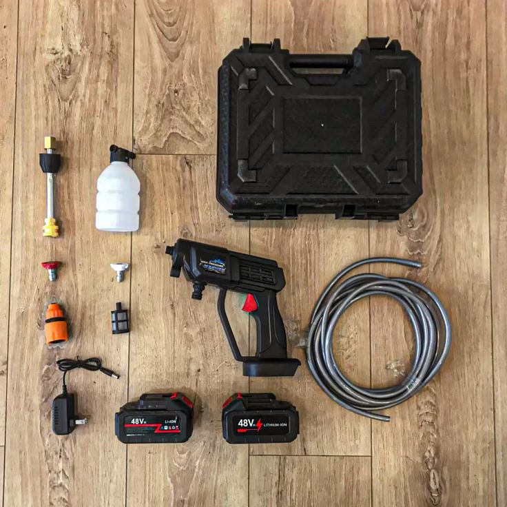 Rechargeable Wireless Car Washer Gun – High Pressure Portable Gun with Double Battery