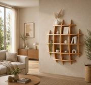 Wooden Sphere Wall Shelf | Premium Floating Bookshelf & Home Decor