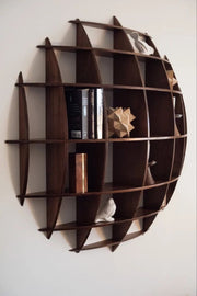Wooden Sphere Wall Shelf | Premium Floating Bookshelf & Home Decor
