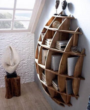 Wooden Sphere Wall Shelf | Premium Floating Bookshelf & Home Decor
