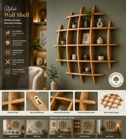Wooden Sphere Wall Shelf | Premium Floating Bookshelf & Home Decor