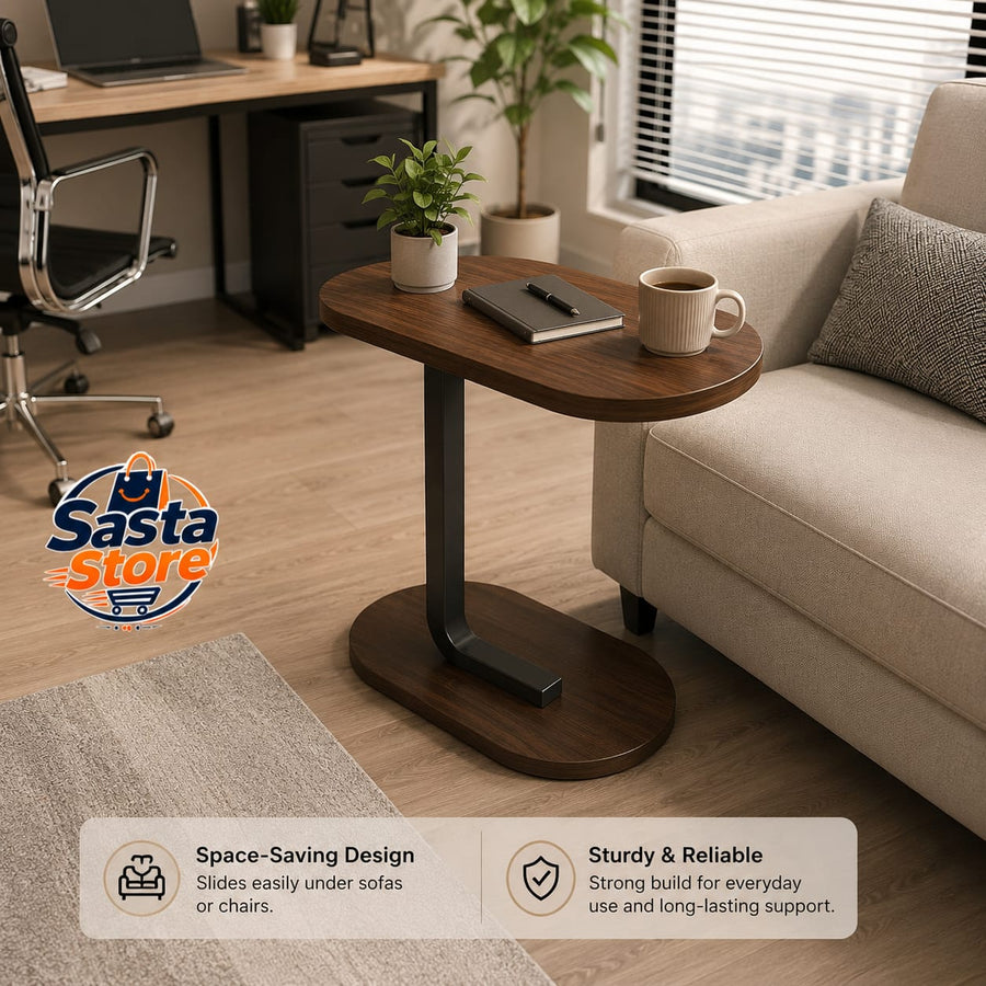 Premium C-Shaped Side Table | Modern Laptop & Coffee Table