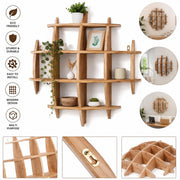 Wooden Sphere Wall Shelf | Premium Floating Bookshelf & Home Decor