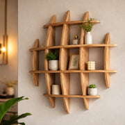 Wooden Sphere Wall Shelf | Premium Floating Bookshelf & Home Decor