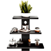 SHELFIE– 3 Tier Black Floating Wall Shelf | Modern Wooden Wall Organizer for Home Decor