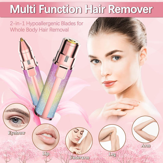 ✨ 2 in 1 Flawless Rechargeable Electric Eyebrow Trimmer & Facial Hair Remover For Women