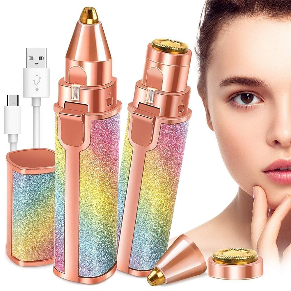 ✨ 2 in 1 Flawless Rechargeable Electric Eyebrow Trimmer & Facial Hair Remover For Women