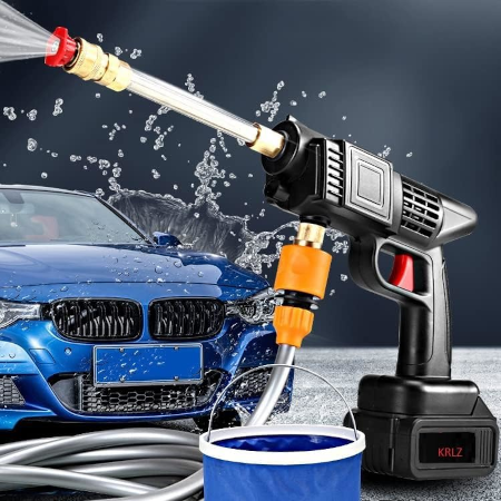 Rechargeable Wireless Car Washer Gun – High Pressure Portable Gun with Double Battery