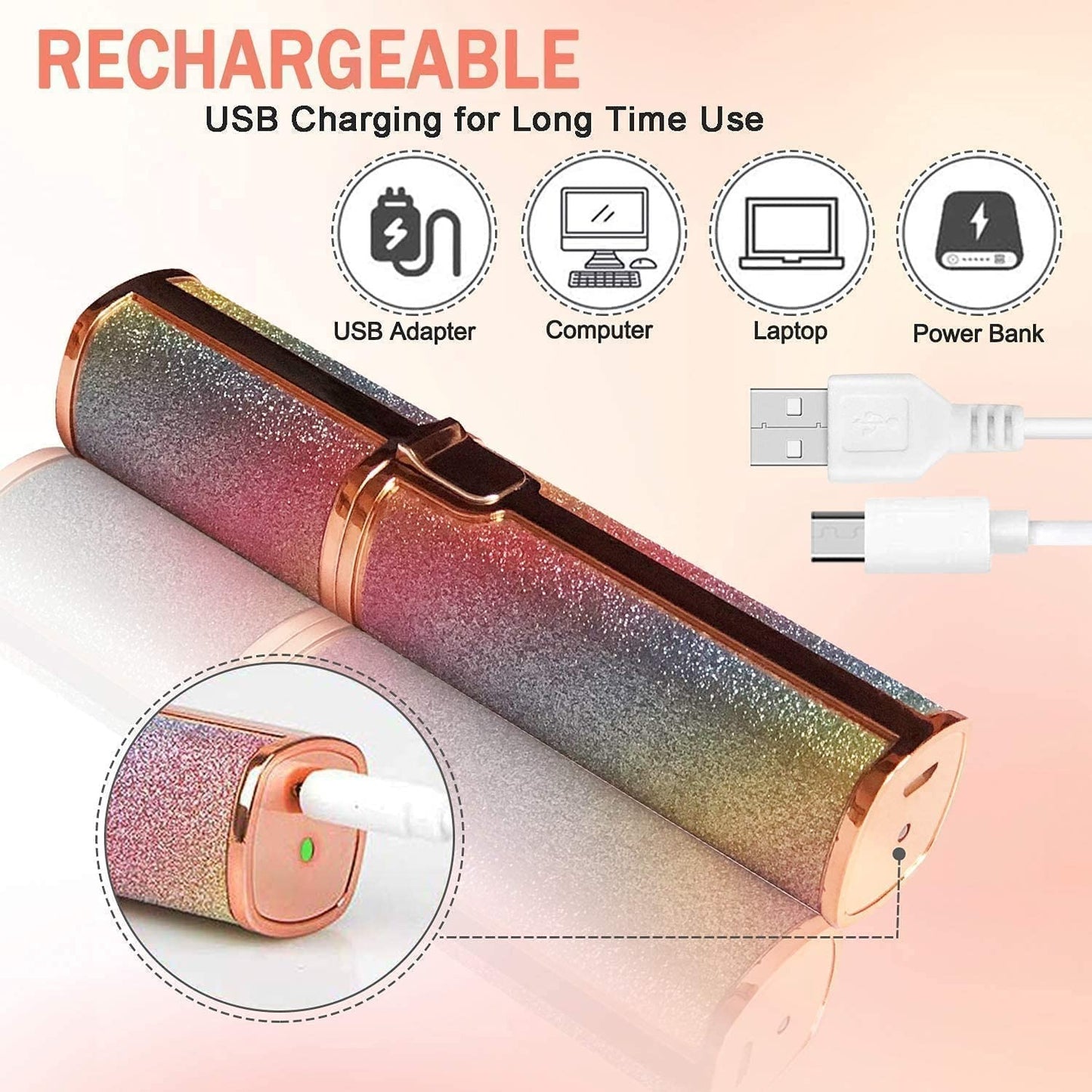 ✨ 2 in 1 Flawless Rechargeable Electric Eyebrow Trimmer & Facial Hair Remover For Women