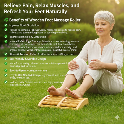 Wooden Foot Massager Roller for Pain Relief & Relaxation | Stress Relief Manual Foot Therapy Massager 👣